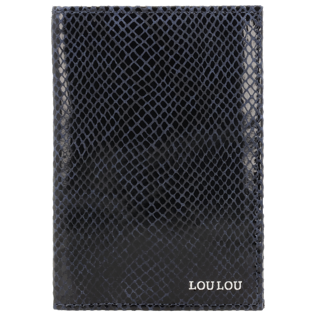 Voorkant van de LOULOU Valise paspoorthouder #kleur_python-blue