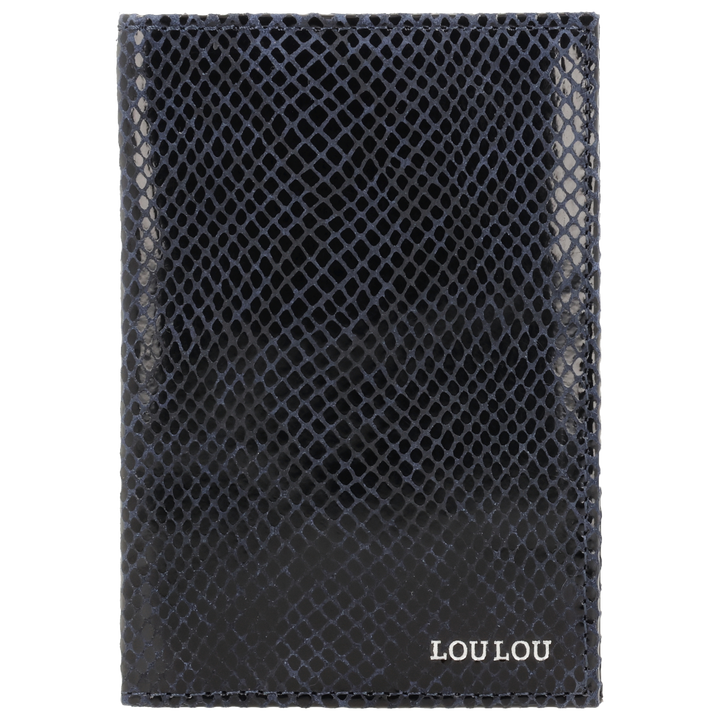 Voorkant van de LOULOU Valise paspoorthouder #kleur_python-blue