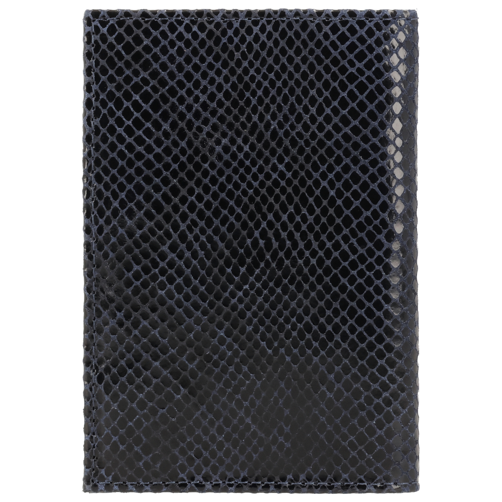 Achterkant van de LOULOU Valise paspoorthouder #kleur_python-blue