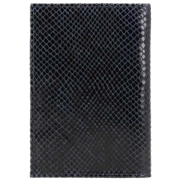 Achterkant van de LOULOU Valise paspoorthouder #kleur_python-blue