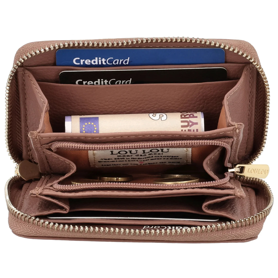 Binnenkant Lou Lou petite emlie dames portemonnee mocha-mousse #kleur_mocha-mousse
