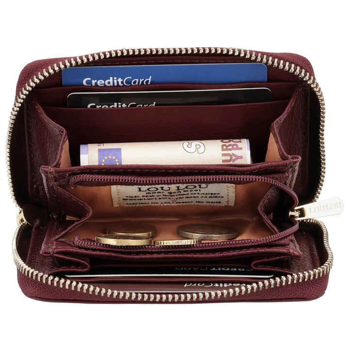 Binnenkant Lou Lou petite emlie dames portemonnee ruby #kleur_ruby