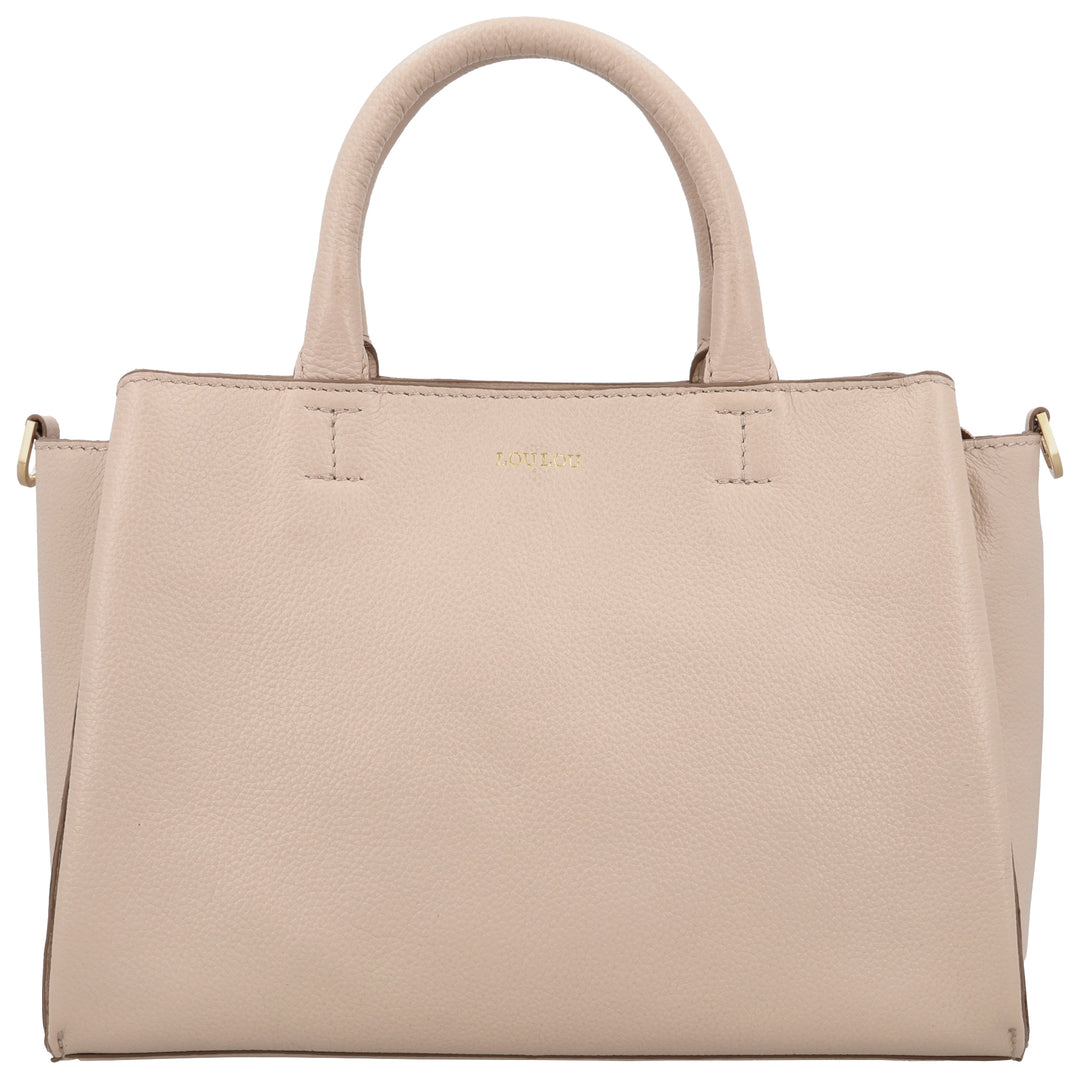 Voorkant van de LouLou Vera crossover tas in het cashmere #kleur_cashmere