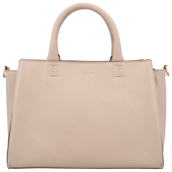 Voorkant van de LouLou Vera crossover tas in het cashmere #kleur_cashmere