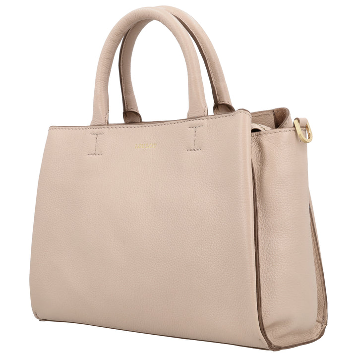 Voorzijde van de LouLou Vera crossover tas in het cashmere #kleur_cashmere