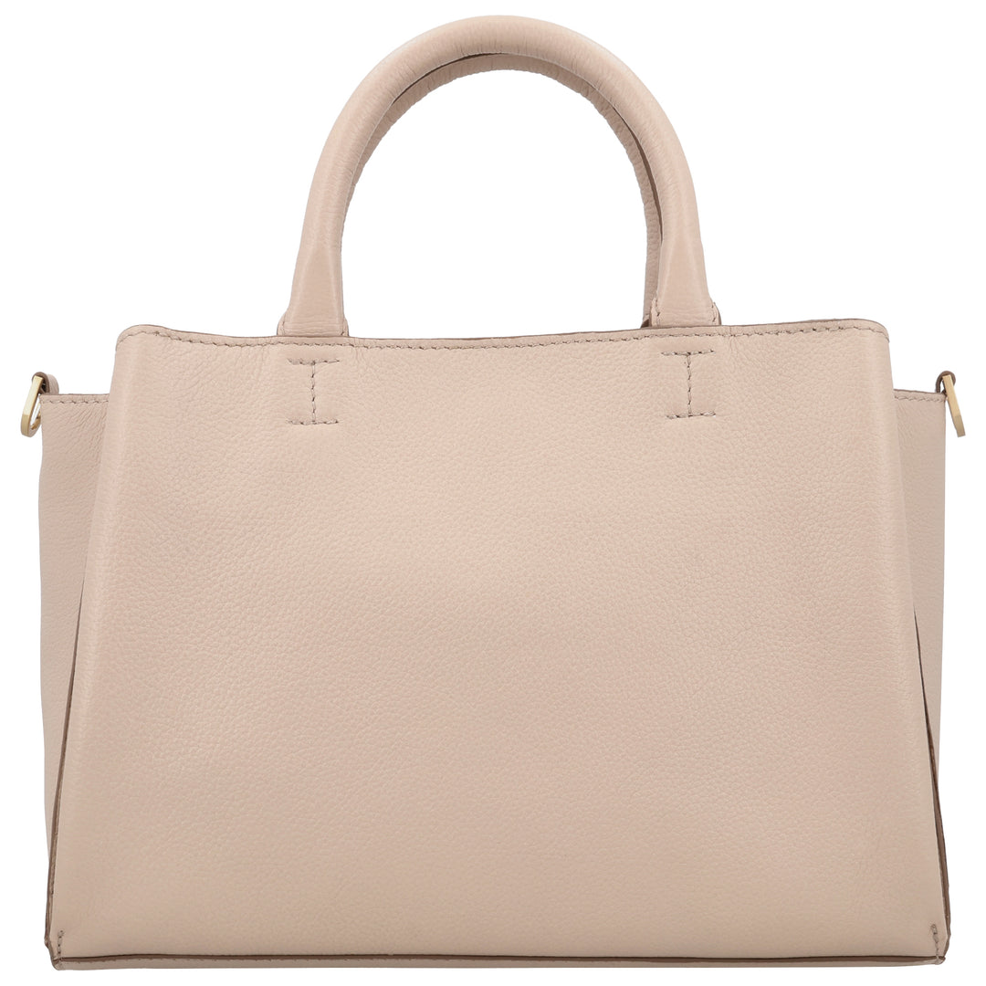 Achterkant van de LouLou Vera crossover tas in het cashmere #kleur_cashmere