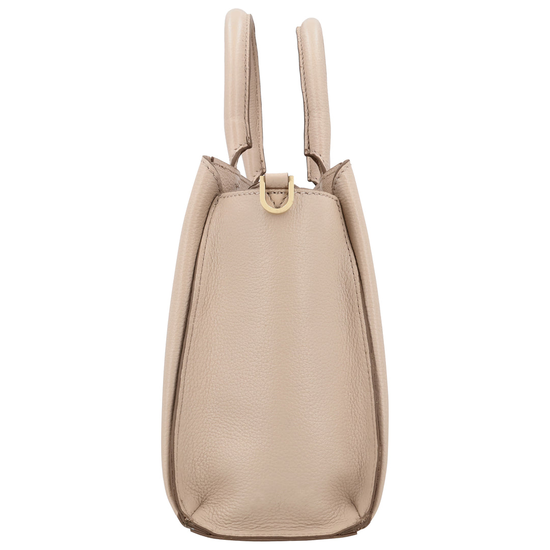 Zijkant van de LouLou Vera crossover tas in het cashmere #kleur_cashmere