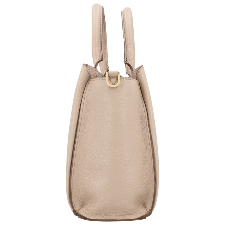 Zijkant van de LouLou Vera crossover tas in het cashmere #kleur_cashmere