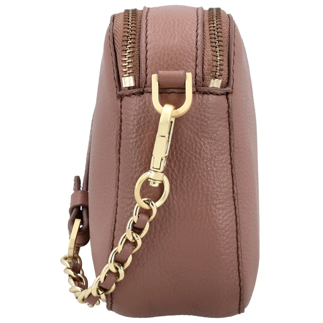 Zijkant van de Lou Lou Zoe crossover tas mocha mouse #kleur_mocha-mousse