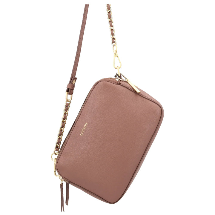 De Lou Lou Zoe crossover tas mocha mouse hangend #kleur_mocha-mousse