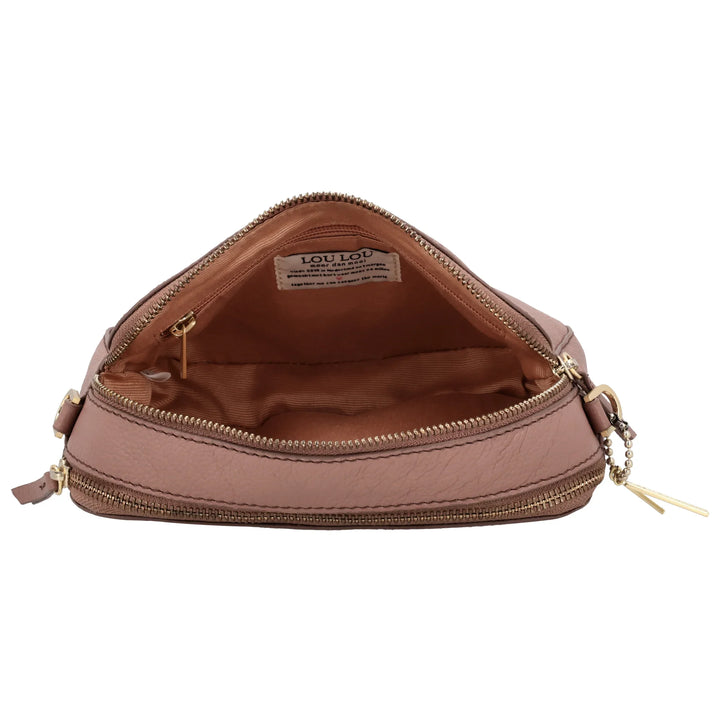 Binnenkant van de Lou Lou Zoe crossover tas mocha mouse #kleur_mocha-mousse