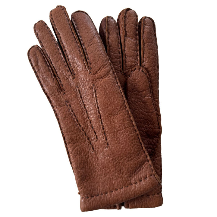 Voorkant van de Laimbock leren dames handschoen bruin #kleur_bruin