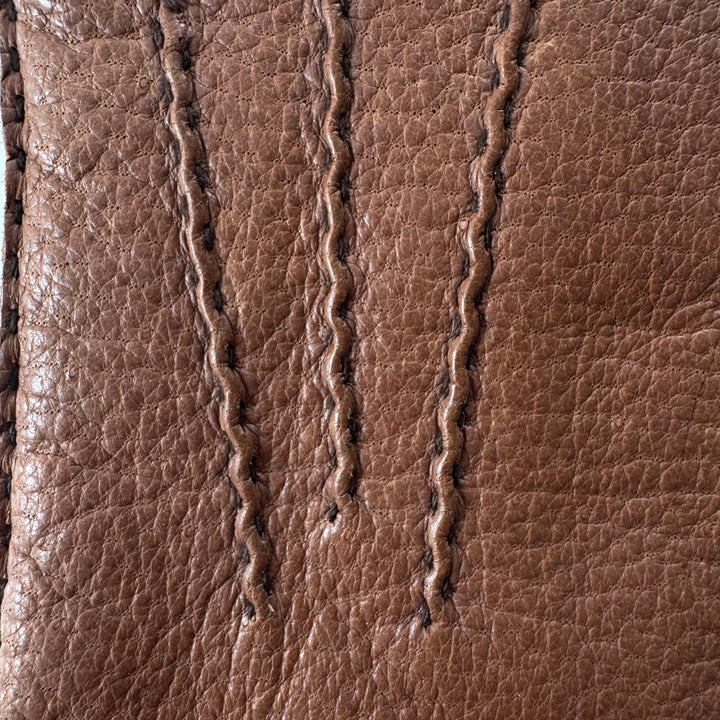 Bovenkant van de Laimbock leren dames handschoen bruin #kleur_bruin