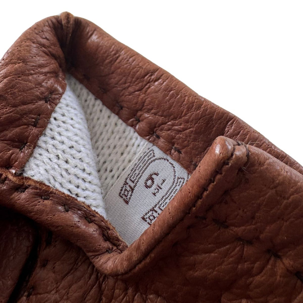 Binnenkant van de Laimbock leren dames handschoen bruin #kleur_bruin