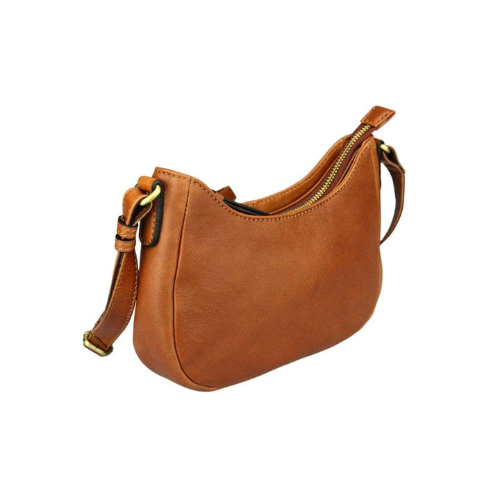 Voorzijde Lioné Julie Leren crossboydtas cognac #kleur_cognac