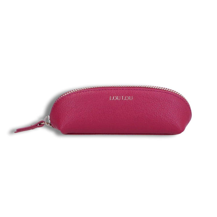 Voorkant Lou Lou leren etui berry #kleur_berry