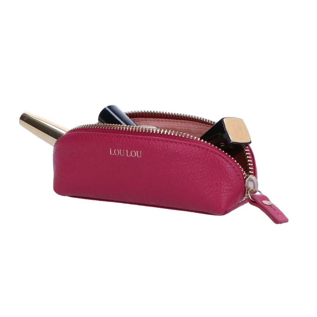 Voorkant Lou Lou leren etui berry #kleur_berry