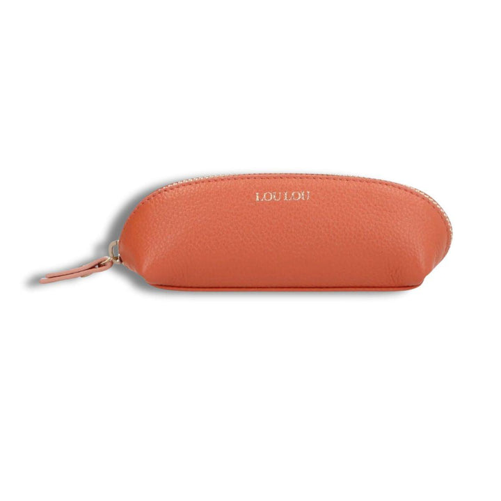 Voorkant Lou Lou leren etui oranje #kleur_oranje