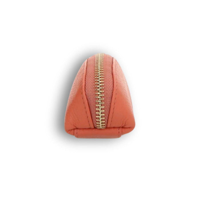 Zijkant Lou Lou leren etui oranje #kleur_oranje