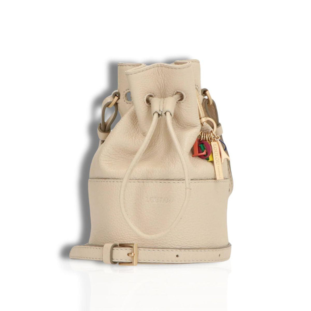 Voorkant Lou Lou Noa Leren crossbody tas beige #kleur_beige