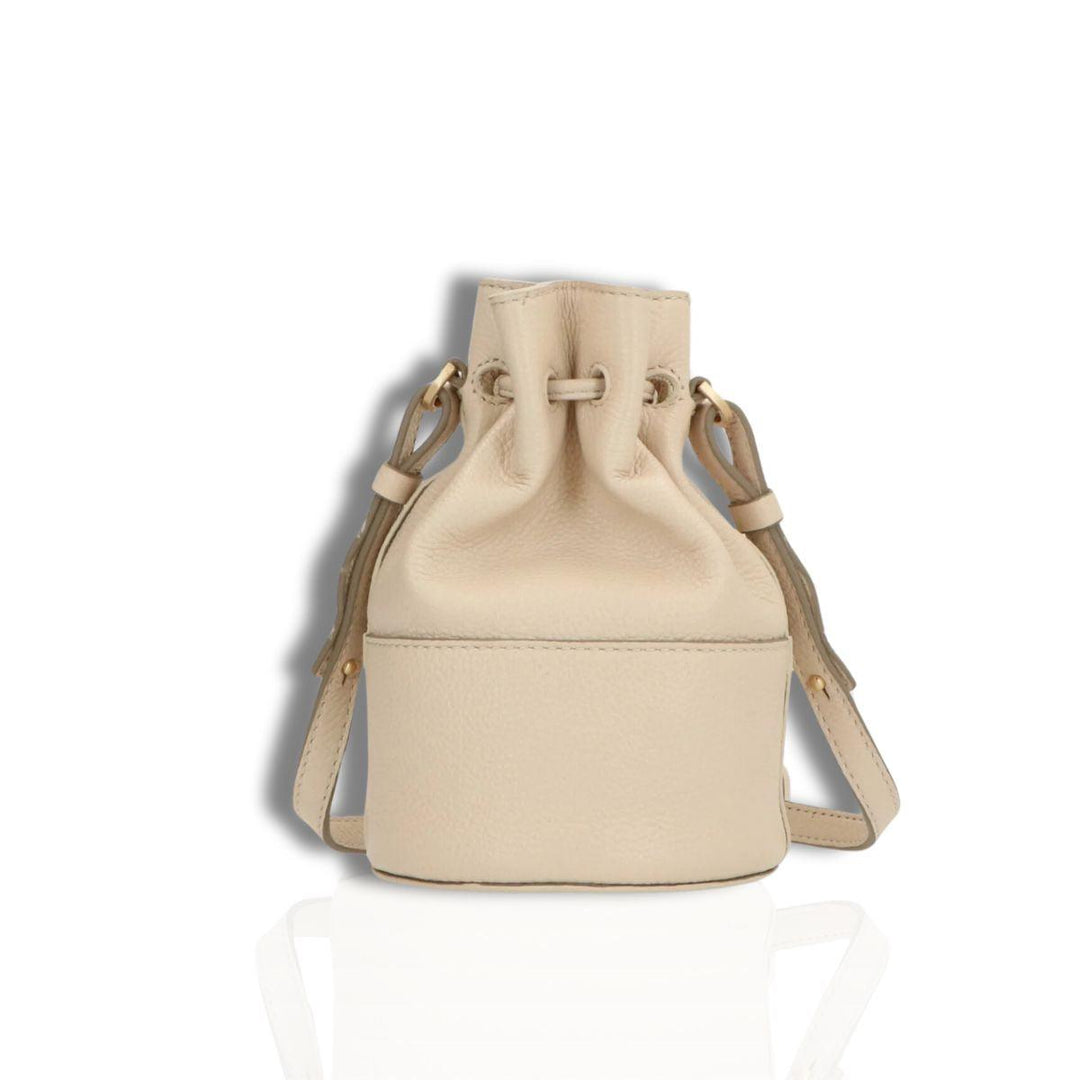 Achterkant Lou Lou Noa Leren crossbody tas beige #kleur_beige