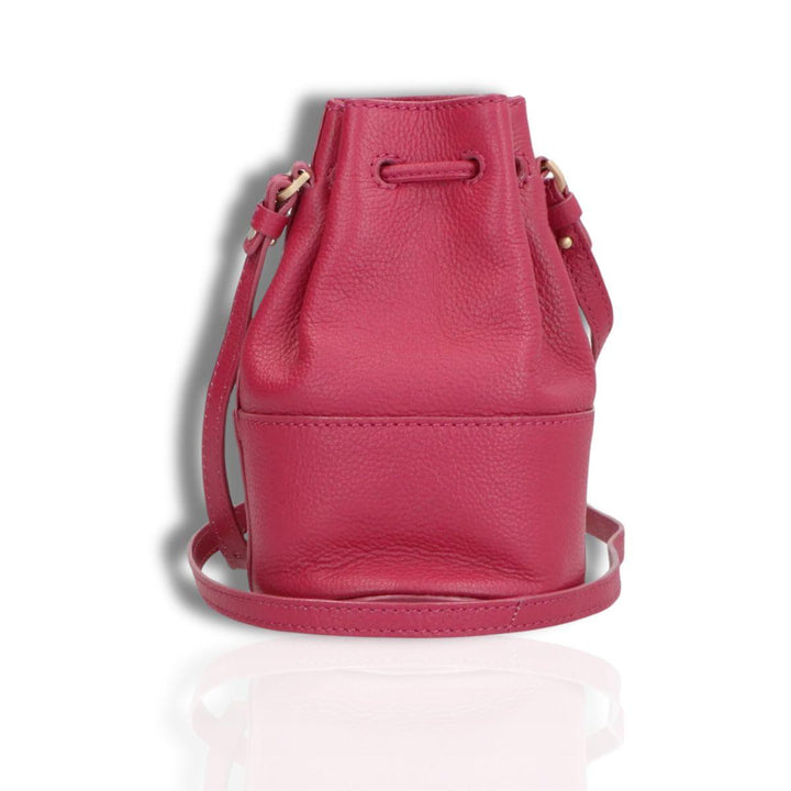 Achterkant Lou Lou Noa Leren crossbody tas berry #kleur_berry