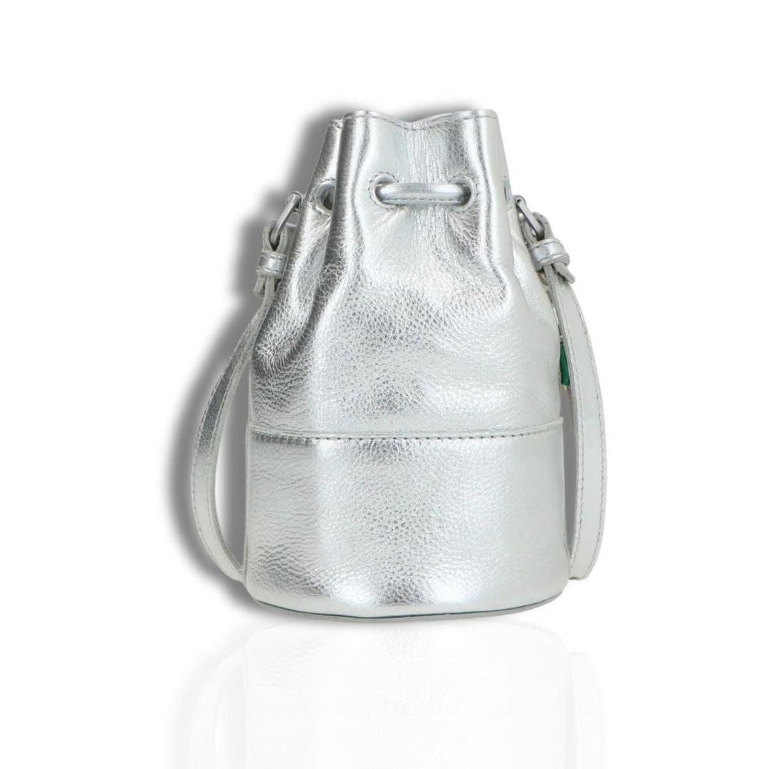 Achterkant Lou Lou Noa Leren crossbody tas silver #kleur_silver