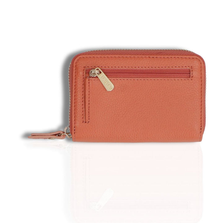 Achterkant Petite Emilie leren dames portemonnee oranje #kleur_oranje