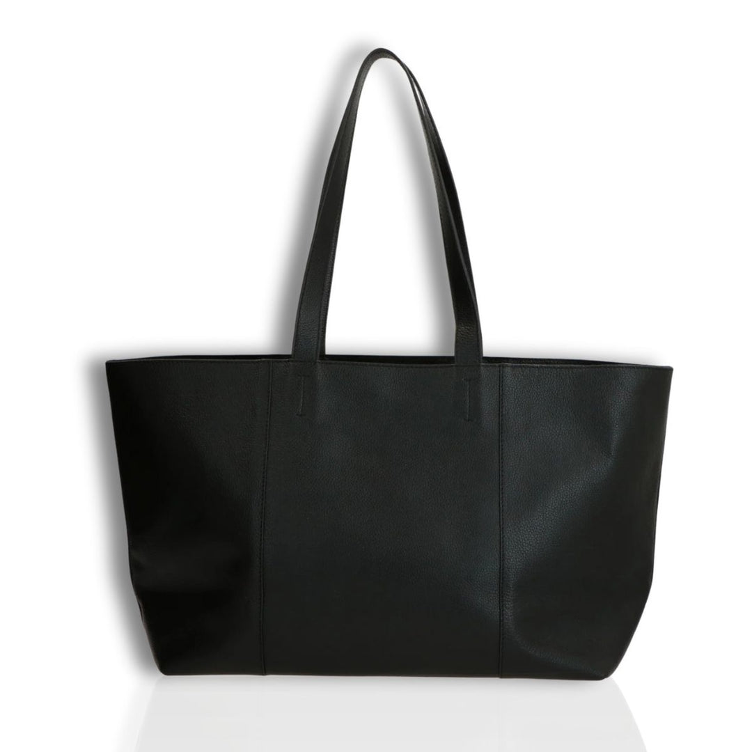 Achterkant Lou Lou Valerie leren shopper zwart #kleur_zwart