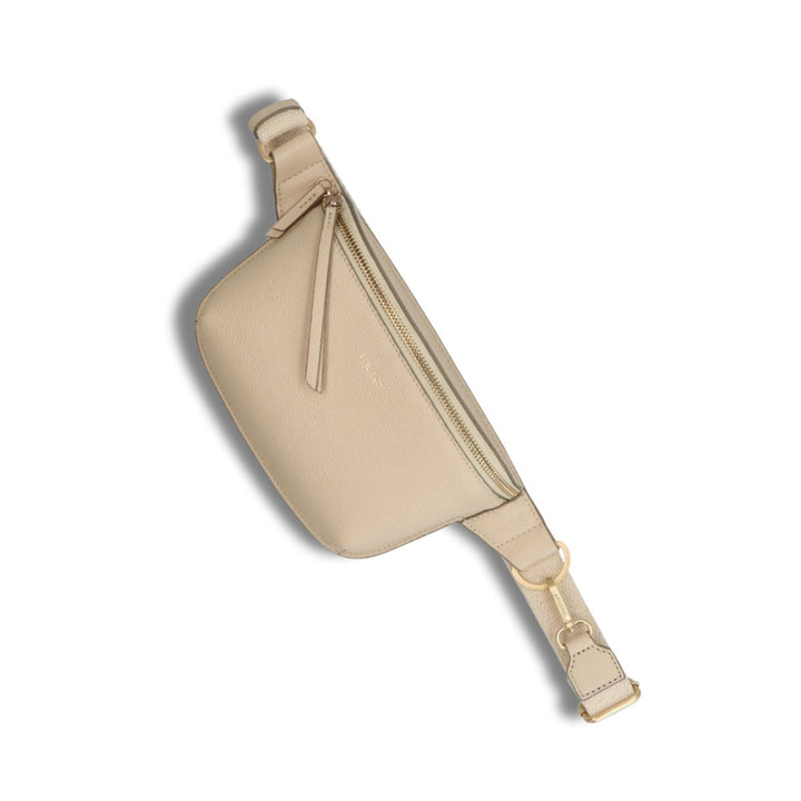 Voorzijde Lou Lou Fannypack en slingbag biege #kleur_beige