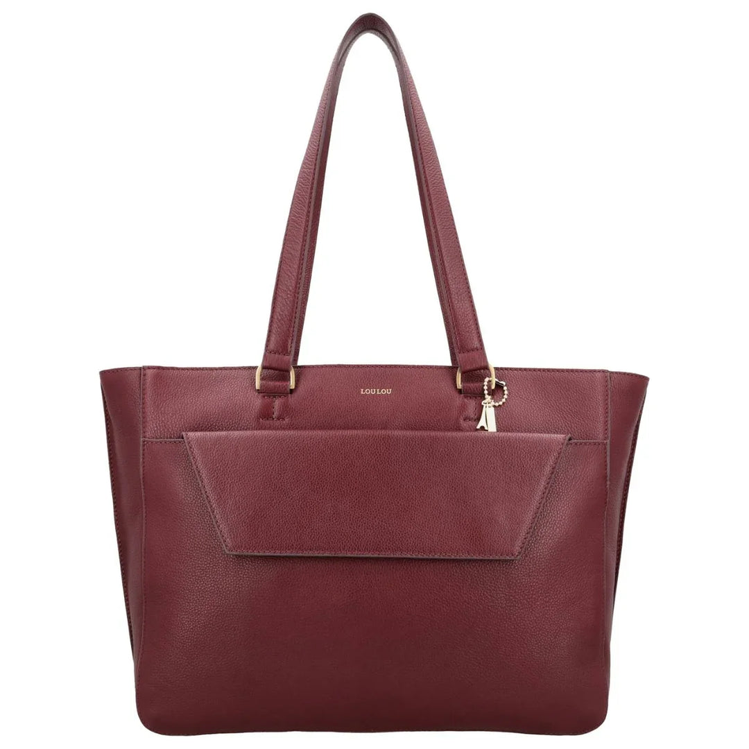 Voorkant van de Lou Lou Celine dames laptop werktas 15,6 ruby #kleur_ruby