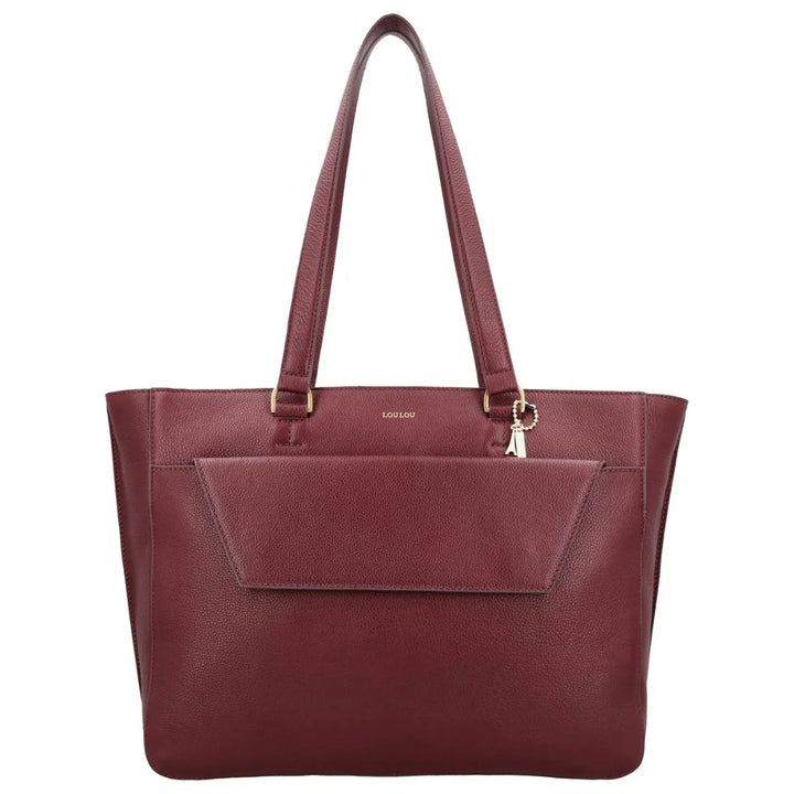 Voorkant van de Lou Lou Celine dames laptop werktas 15,6 ruby #kleur_ruby