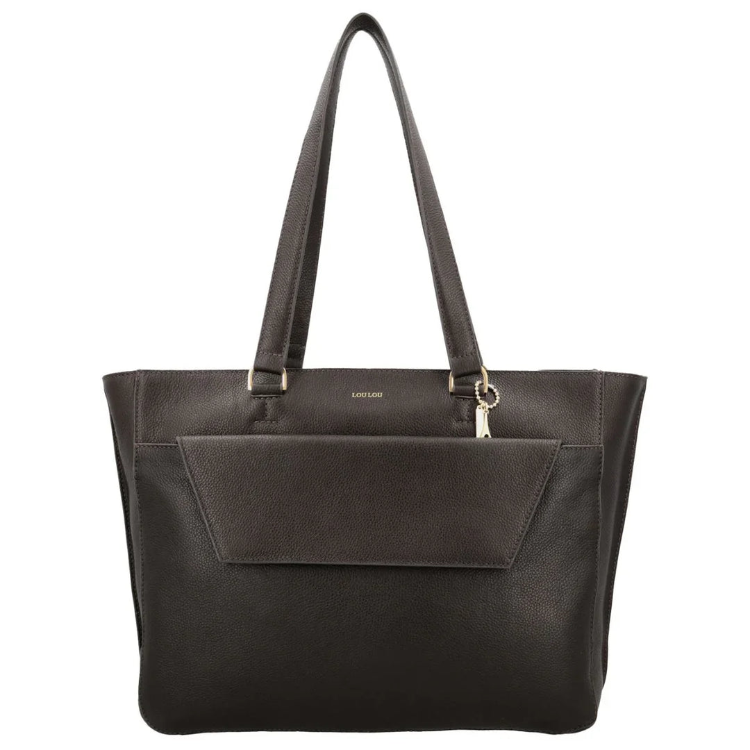 Voorkant van de Lou Lou Celine dames laptop werktas 15,6 donkerbruin #kleur_donkerbruin