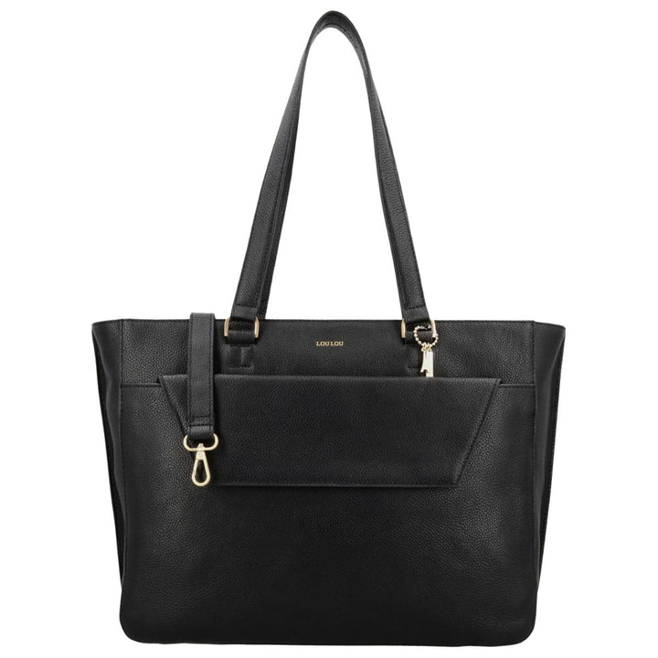 Voorkant van de Lou Lou Celine dames laptop werktas 15,6 zwart #kleur_zwart