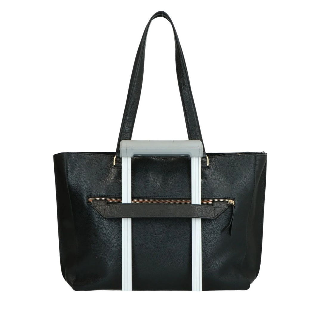 De Lou Lou Celine dames laptop werktas 15,6 zwart op een koffer #kleur_zwart