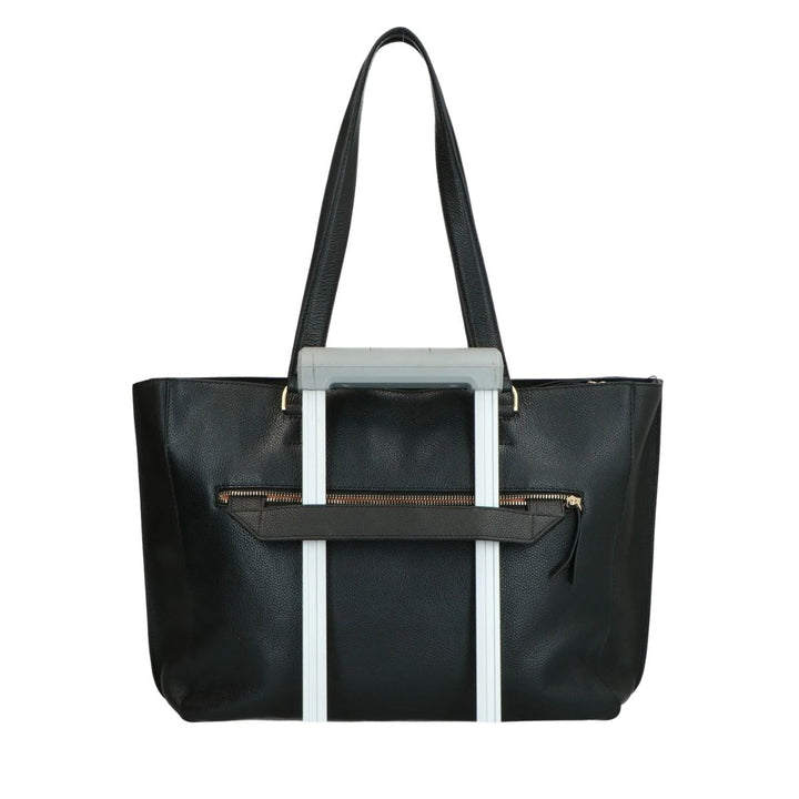 De Lou Lou Celine dames laptop werktas 15,6 zwart op een koffer #kleur_zwart