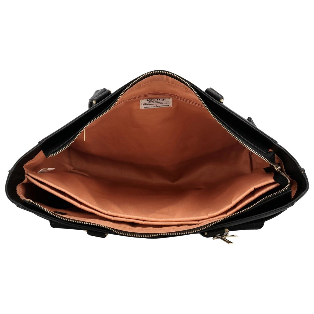 Binnenkant van de Lou Lou Celine dames laptop werktas 15,6 zwart #kleur_zwart