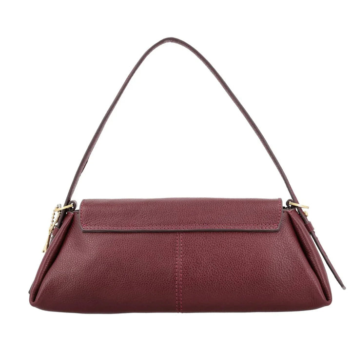 Achterkant van de LouLou Isa leren schoudertas ruby #kleur_ruby