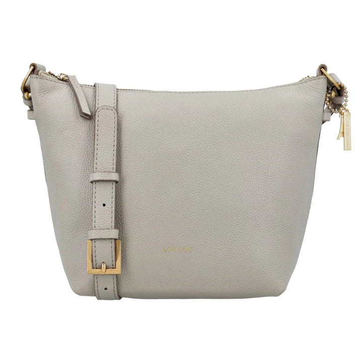 Voorkant van de schoudertas  van de Lou Lou Lois leren schoudertas fog #kleur_fog