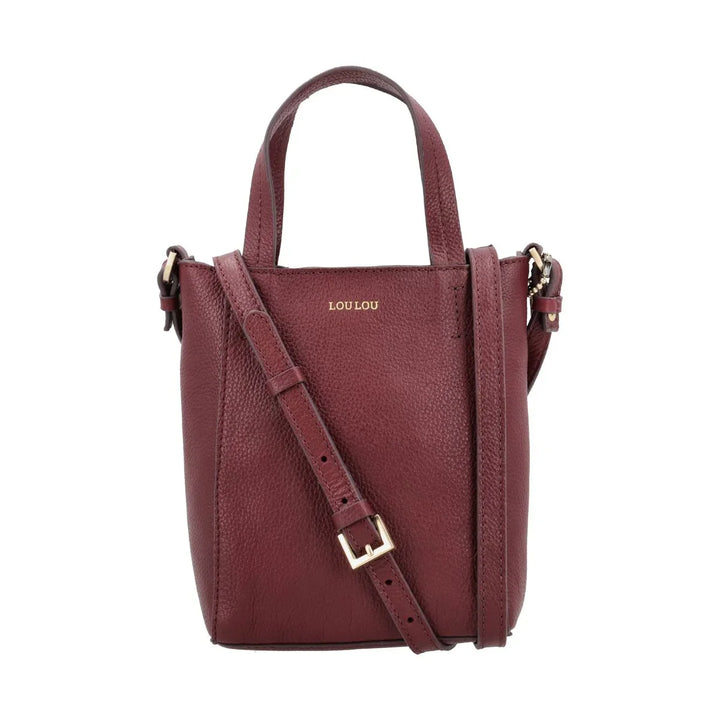 Voorkant van de Lou Lou Naomi leren crossover tas in ruby #kleur_ruby
