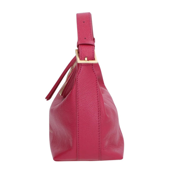 Zijkant LouLou Marie Leren Hobo berry #kleur_berry