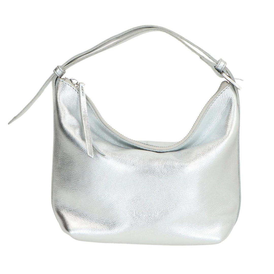 Voorkant LouLou  Marie  Leren Hobo zilver #kleur_zilver