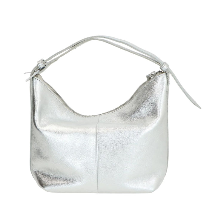 Achterkant LouLou  Marie  Leren Hobo zilver #kleur_zilver