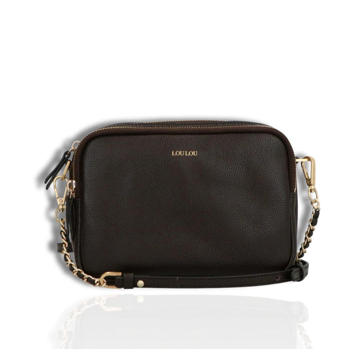 Voorkant Lou LOu Emilie schoudertas donkerbruin #kleur_donkerbruin