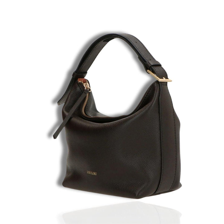 Voorzijde zijkant Lou Lou Marie donkerbruin #kleur_donkerbruin