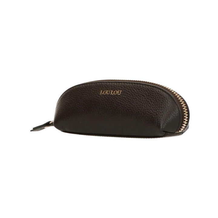 Voorzijde Lou Lou Madame leren etui donkerbruin #kleur_donkerbruin