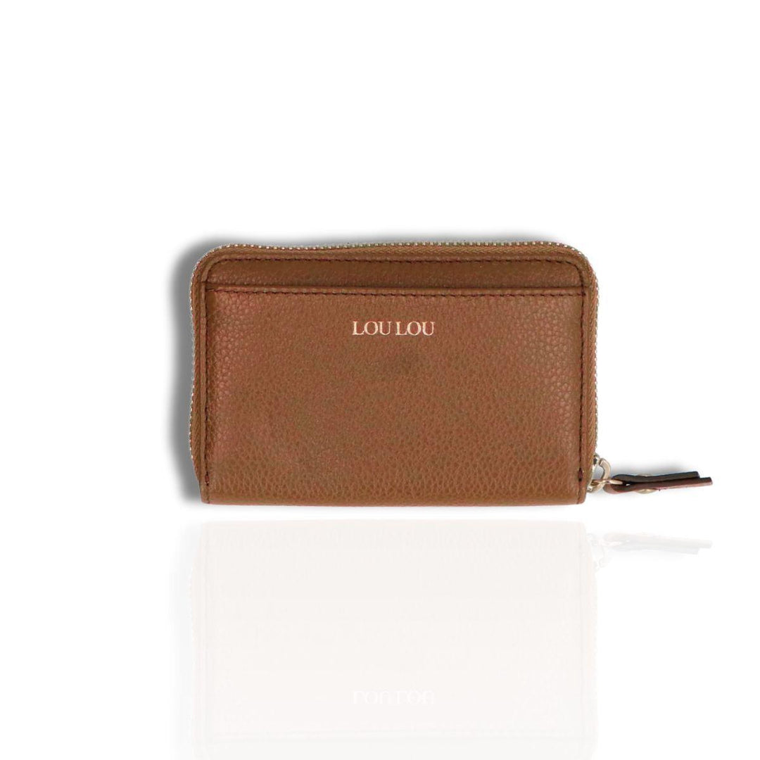 Voorkant LouLou Petite Emilie leren portemonnee cognac #kleur_cognac