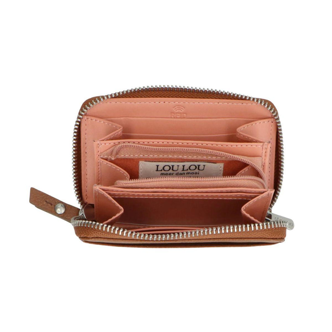 Binnenkant LouLou Petite Emilie leren portemonnee cognac #kleur_cognac