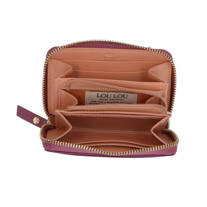 Binnenkant LouLou Petite Emilie leren portemonnee plum #kleur_plum