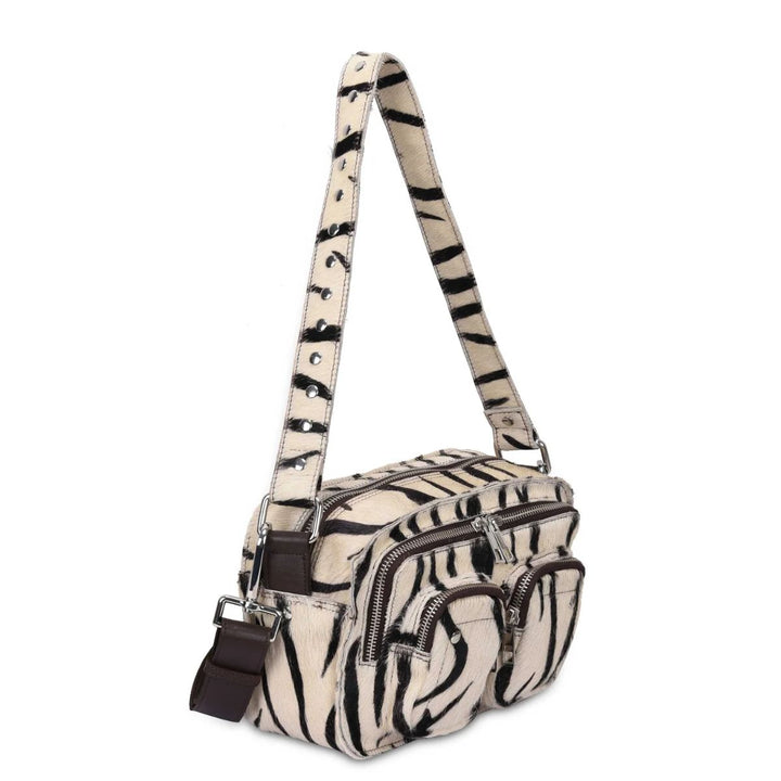 Voorzijde van de Nunoo Ellie Brown-stripes #kleur_brown-stripes